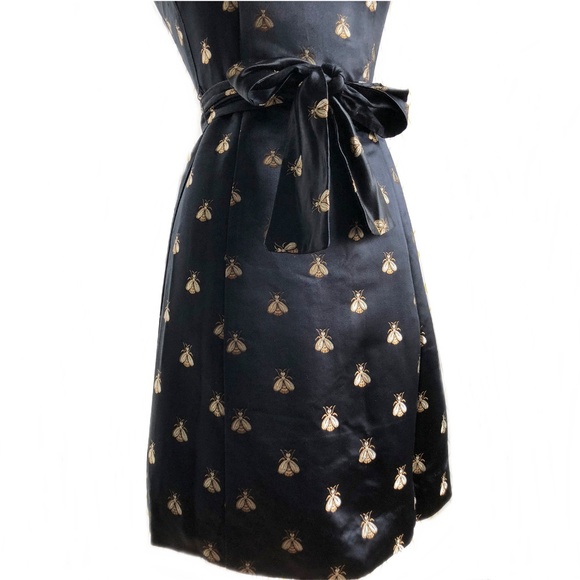 Molly B silk black cocktail dress with bee print - Picture 5 of 8